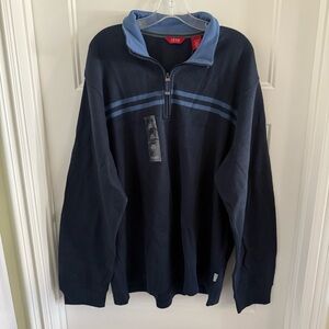 IZOD navy & blue stripe half-zip sweater - multiple sizes